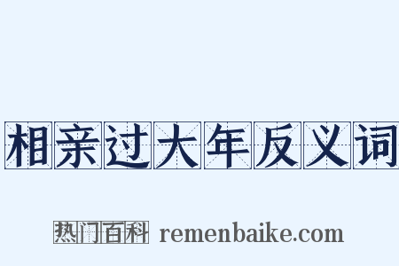 相亲过大年反义词是什么意思的图片
